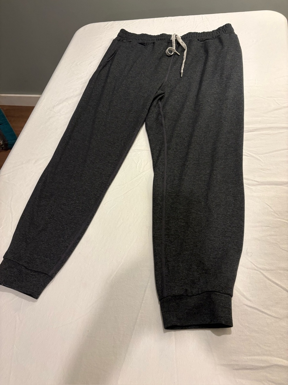Men's Charcoal Elastic-Waist Joggers with Drawstring
